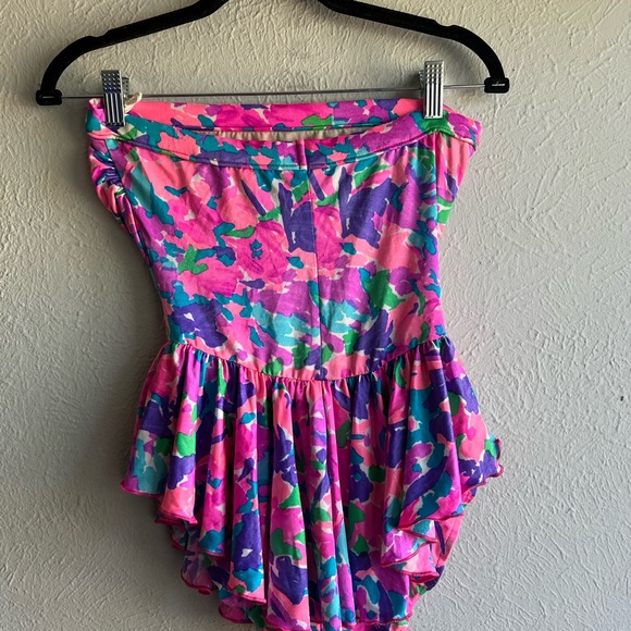 Cole of California 80’s neon floral ruffle one piece - Picture 5 of 7
